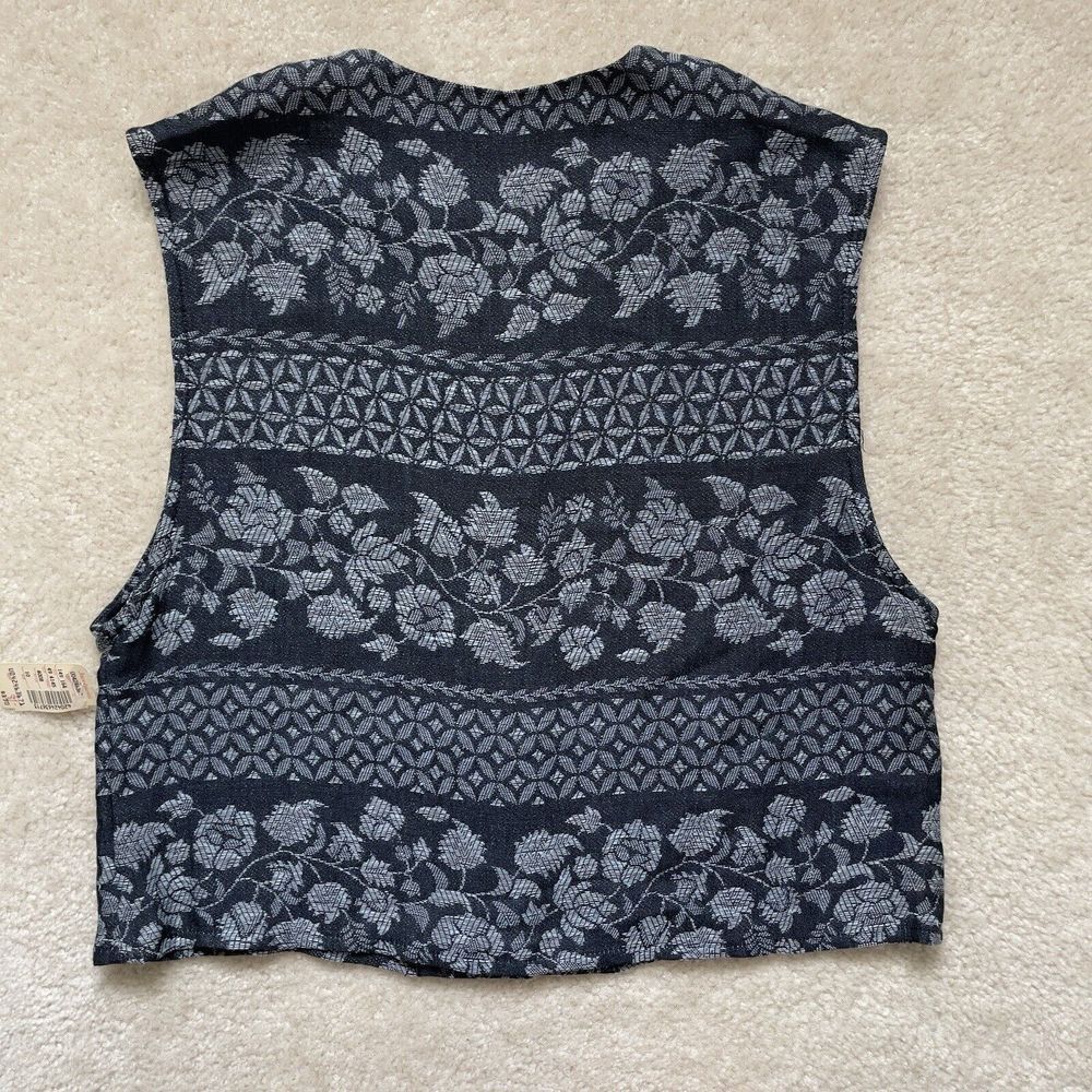 Jax Canada Vintage Womens Vest Blue Floral Size 10 NWT - Picture 2 of 9